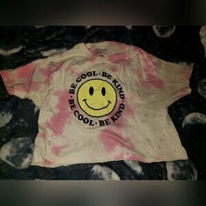 Pink tie dye crop top